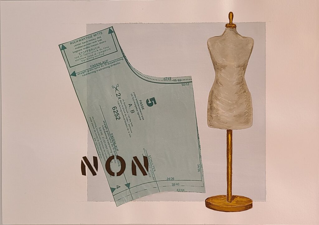 peinture collage de Régine Cornillon 1